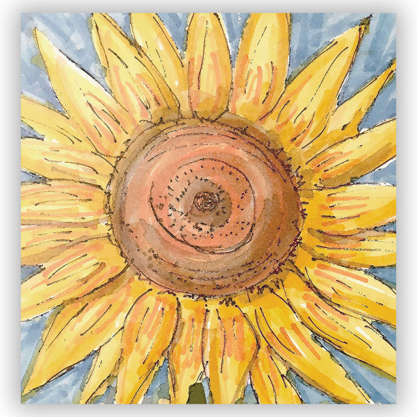 Colorful Sunflower Marker Art Shower Curtain