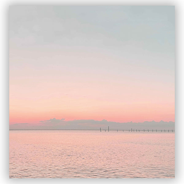 Pink Beach Sunset Scene Shower Curtain