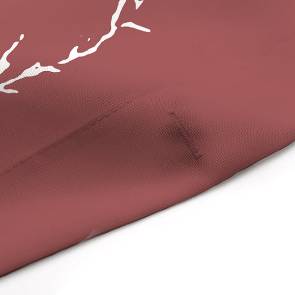 Brick Red & White Pampas Grass Print Shower Curtain - Metro Shower Curtains