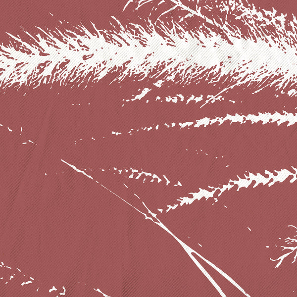 Brick Red & White Pampas Grass Print Shower Curtain - Metro Shower Curtains