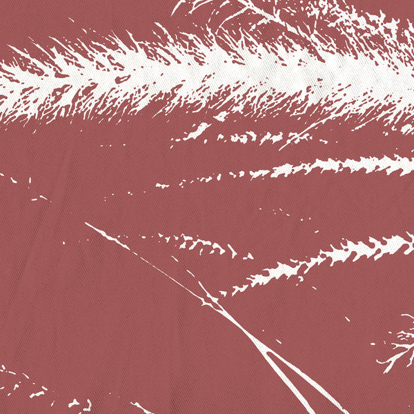Brick Red & White Pampas Grass Print Shower Curtain - Metro Shower Curtains
