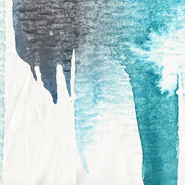 Turquoise and Gray Watercolor Rain Shower Curtain / Contemporary Design / Premium Fabric - Metro Shower Curtains