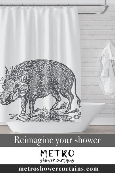 Wild Warthog Art Shower Curtain