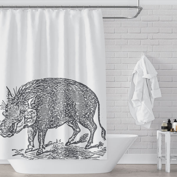 Wild Warthog Art Shower Curtain