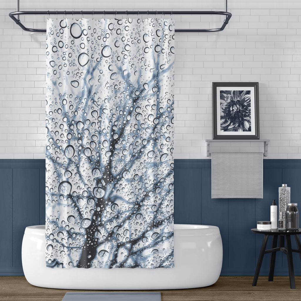 Monochromatic Bathroom Design: Slate Blue, with Free Printable Wall Art