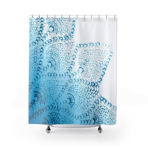 Tropical Teal Ombre & Lace Mandala Tropical Beach Chic Shower Curtain