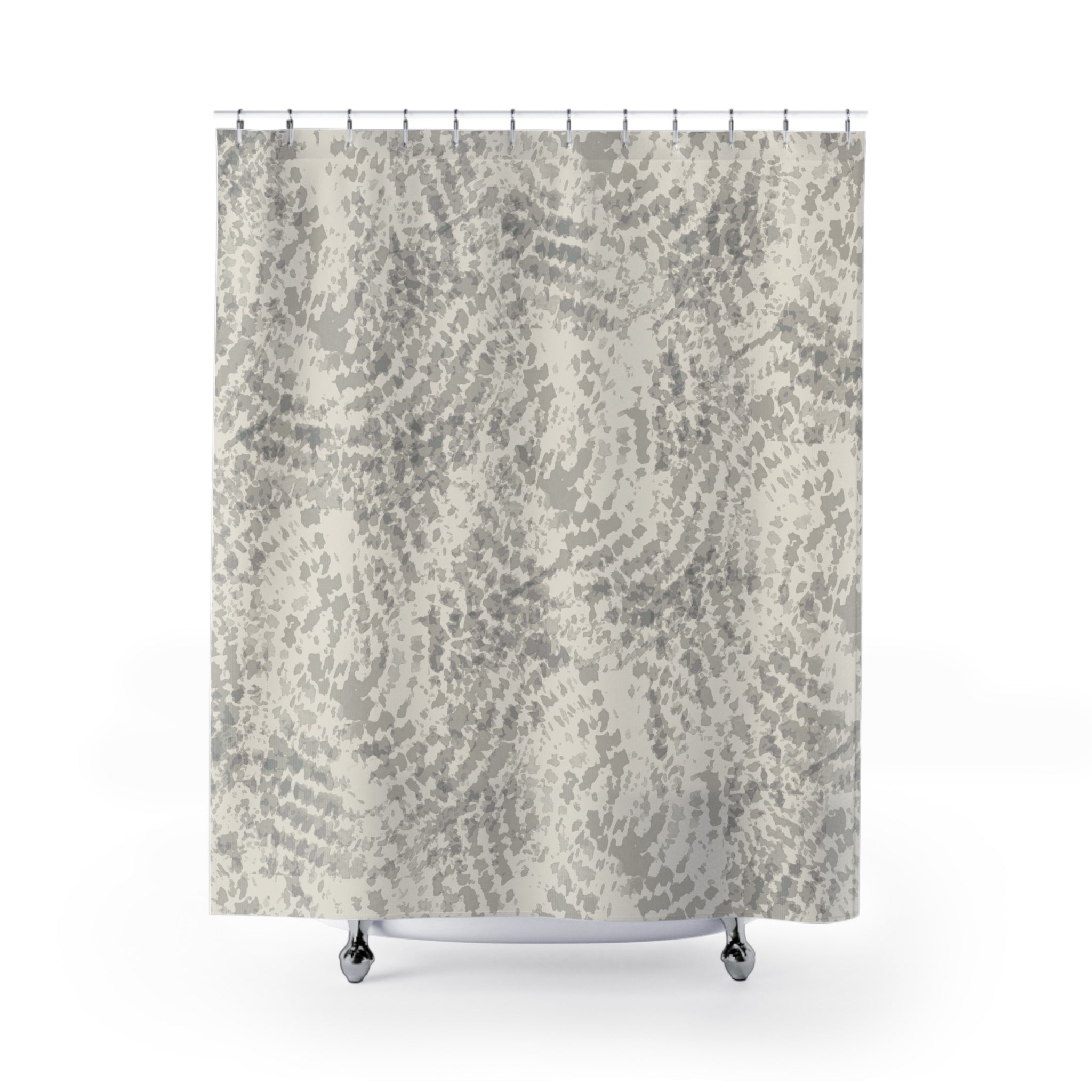 Cream Greige Boho Weave / Mandala Texture Shower Curtain