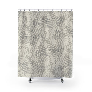 Cream Greige Boho Weave / Mandala Texture Shower Curtain