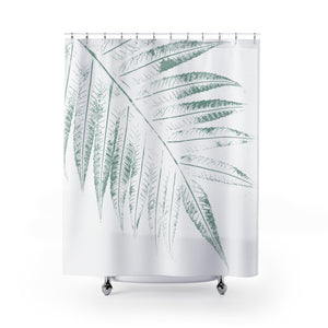 Giant Green Leaves - Botanical Print Spa Shower Curtain