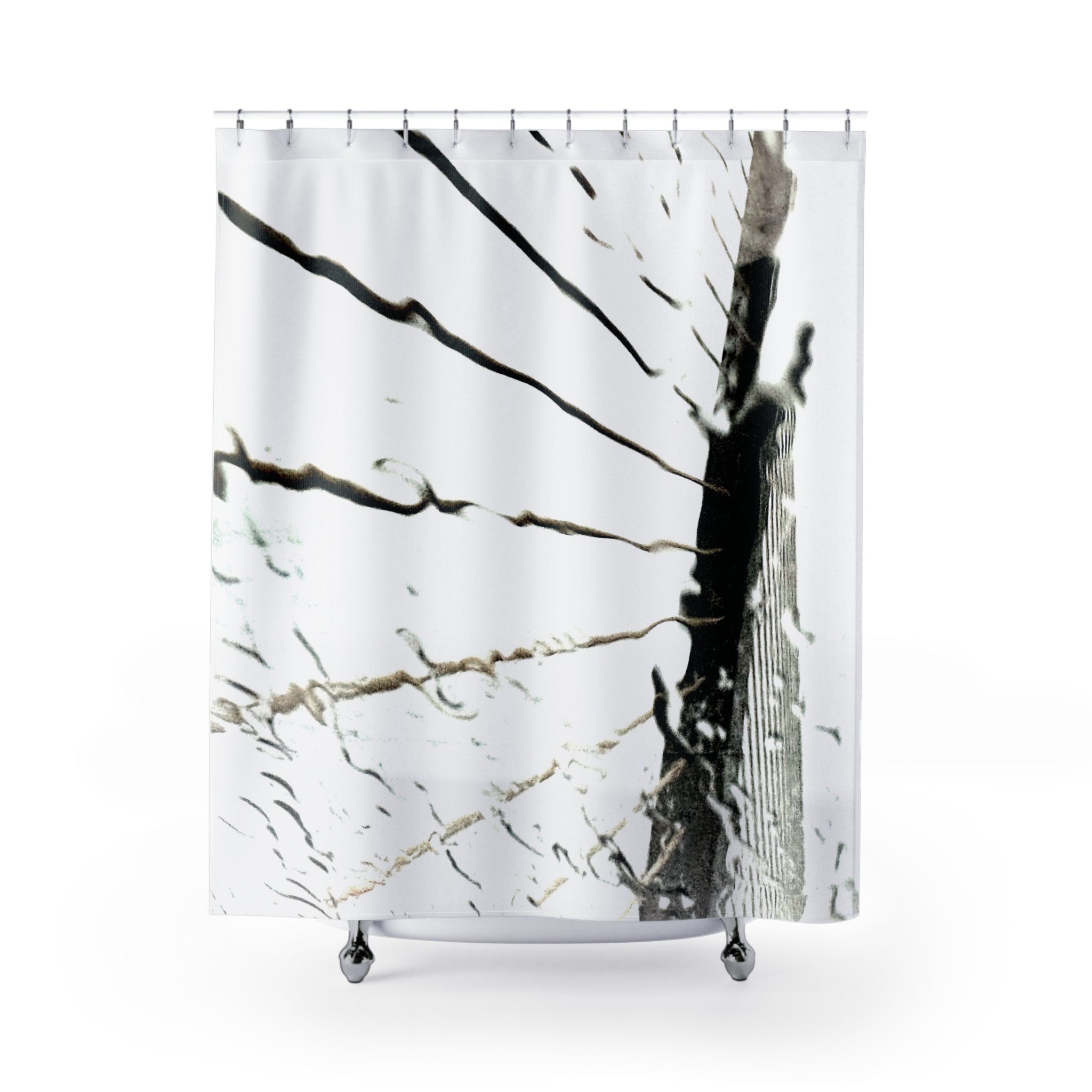 Bridge Cables Black and White Shower Curtain