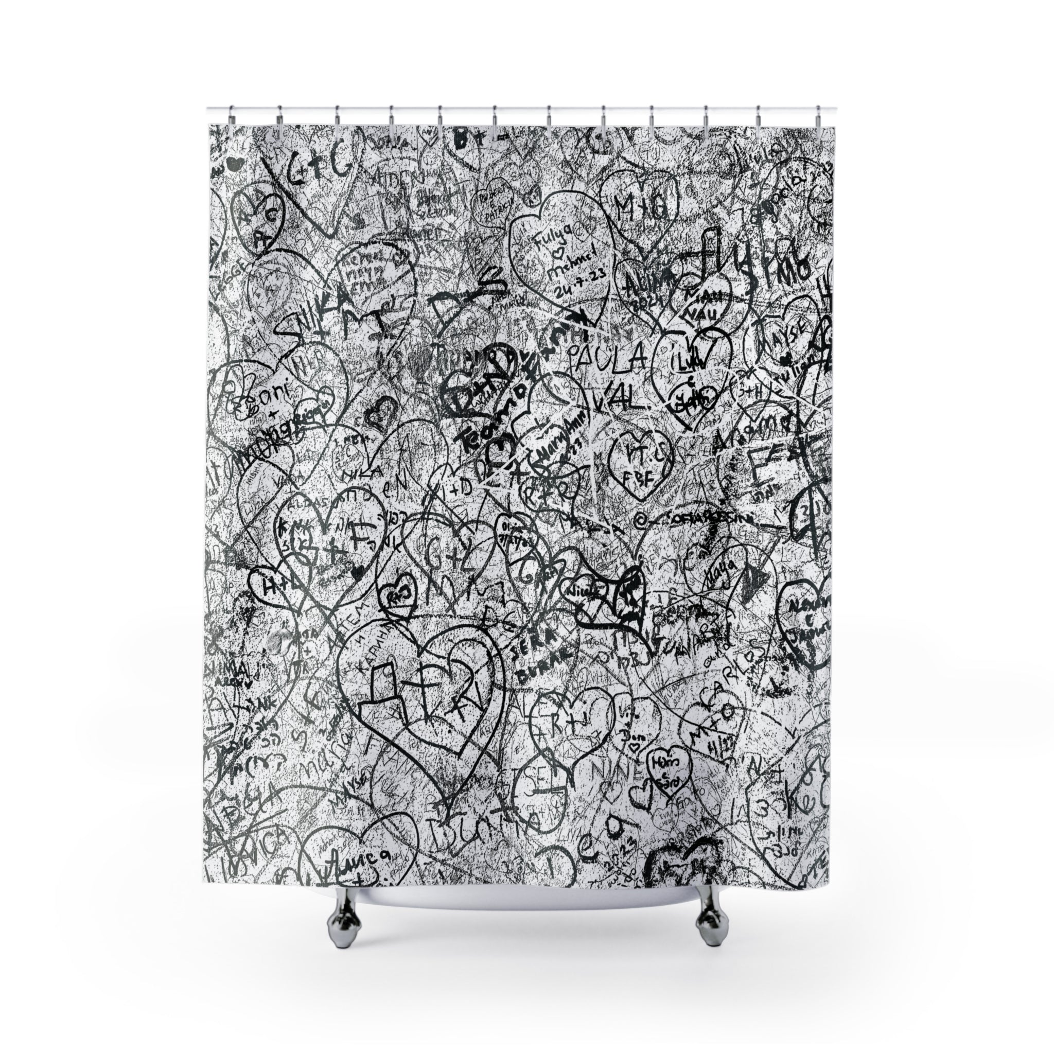 Lovers' Graffiti Fun Urban Design Shower Curtain