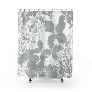 Sage Green Botanical Elegance Shower Curtain