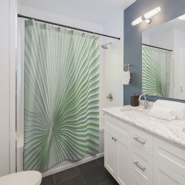 Light Green Palmetto / Tropical Palm Leaf Shower Curtain