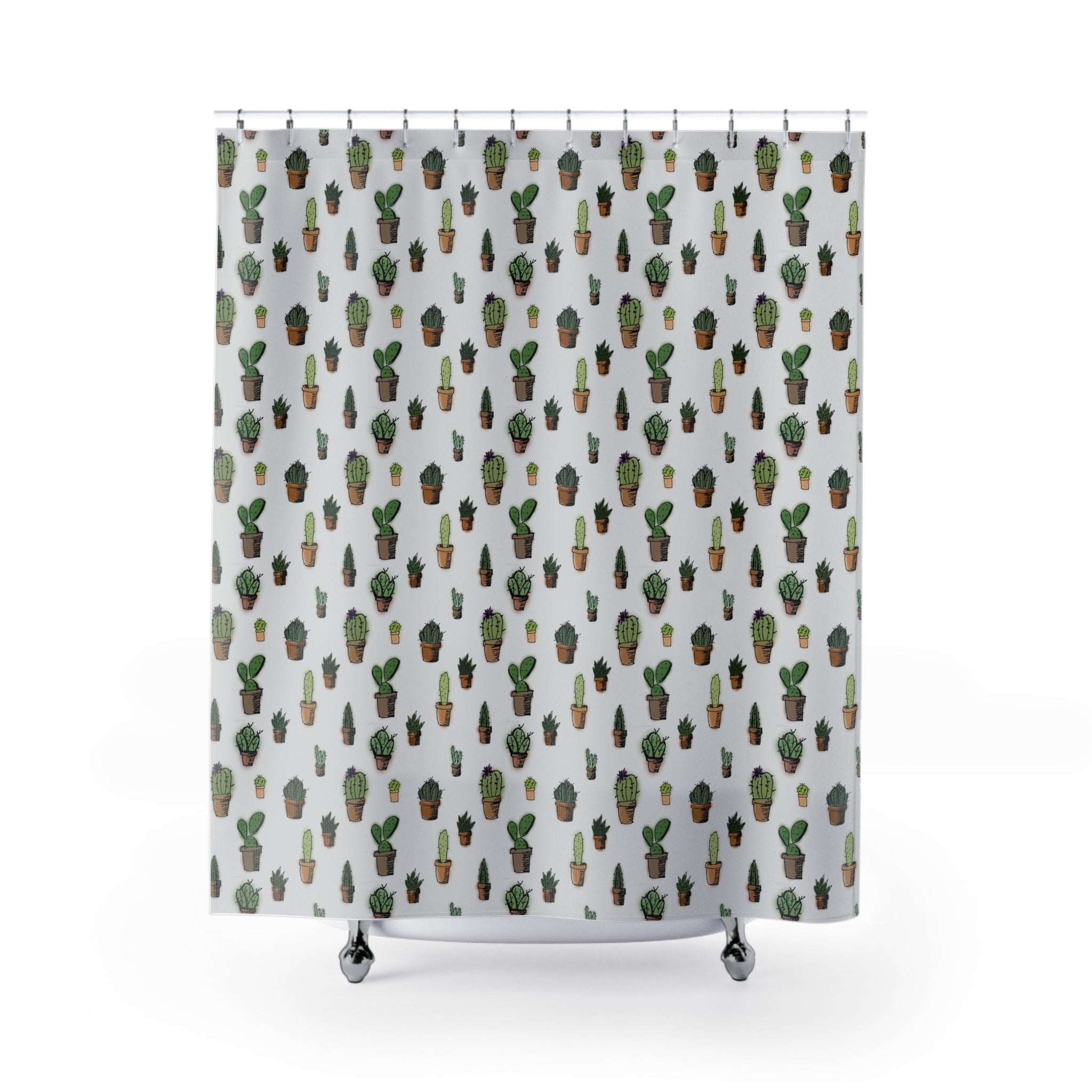 Cactus Doodles Shower Curtain