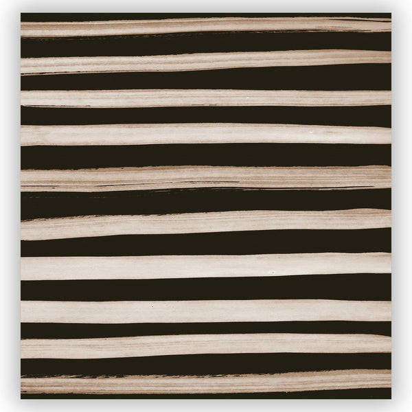 Natural Black and Wood Stripe Shower Curtain