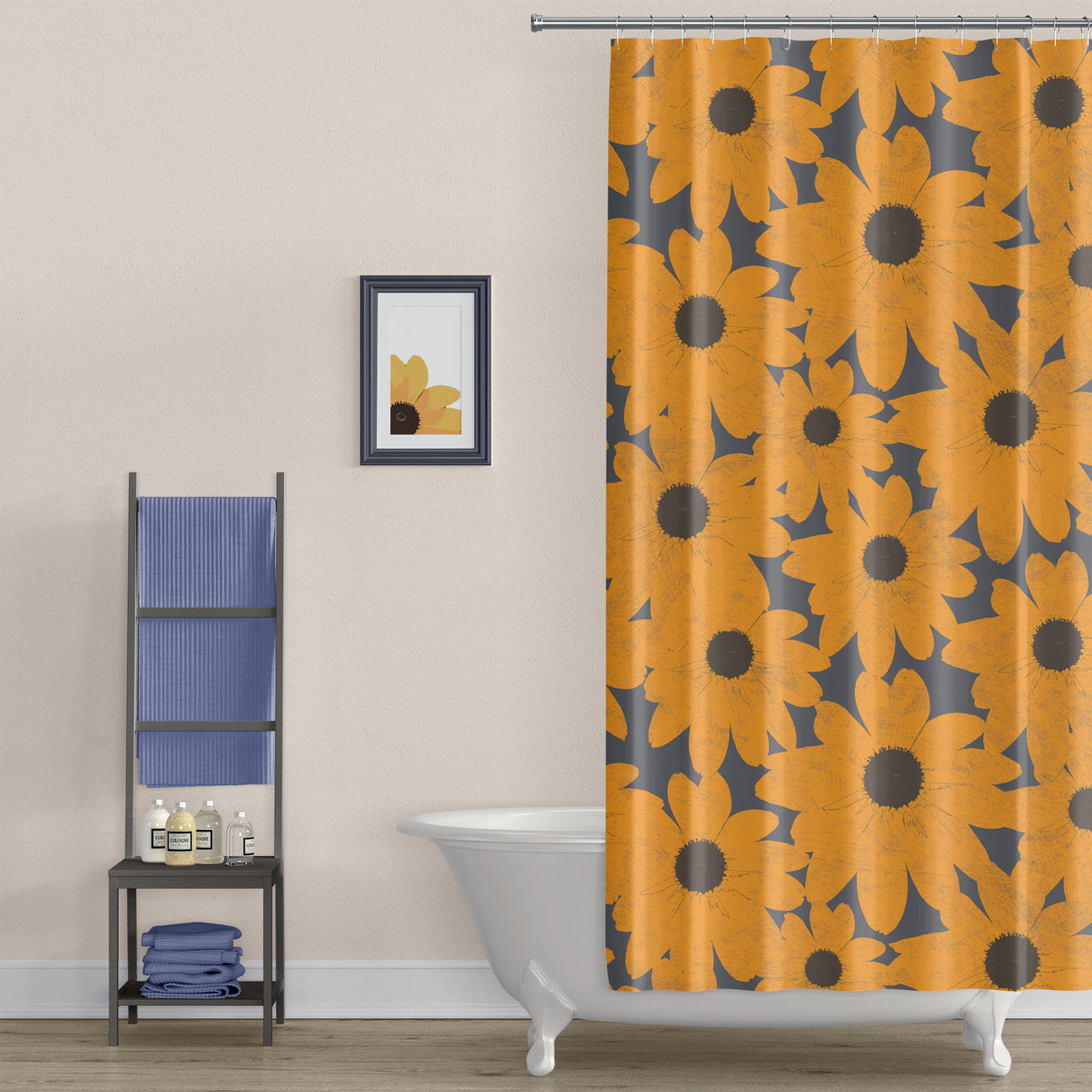 Yellow Flower Black-Eyed Susan Print Shower Curtain