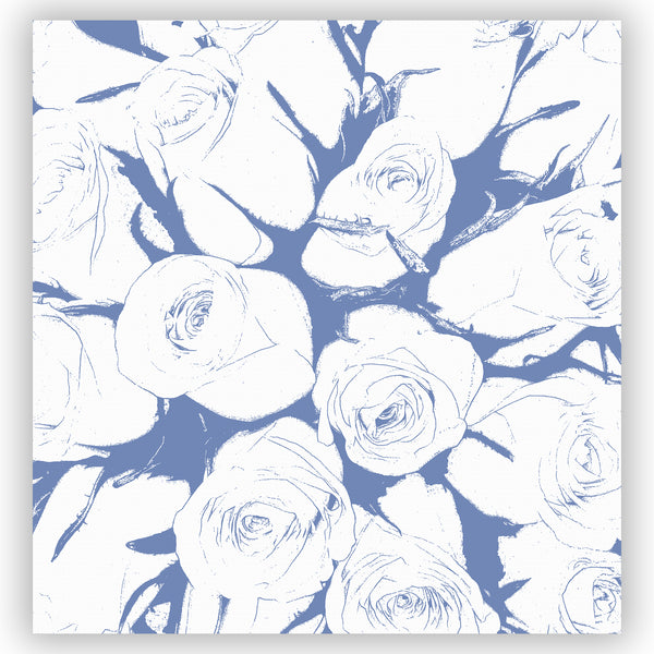 Bouquet of Roses in Blue and White, Large-Scale Art Print Shower Curtain