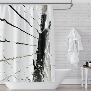 Bridge Cables Black and White Shower Curtain