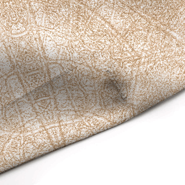 Warm Burnt Sienna / Tan Soft Mandala Rustic Fabric Shower Curtain