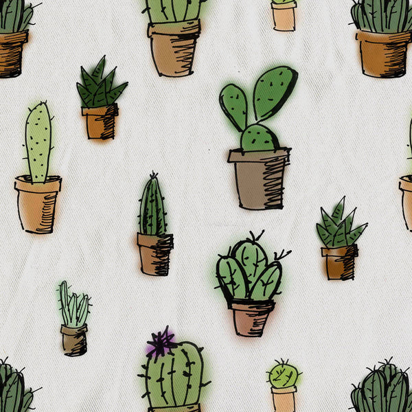 Cactus Doodles Shower Curtain