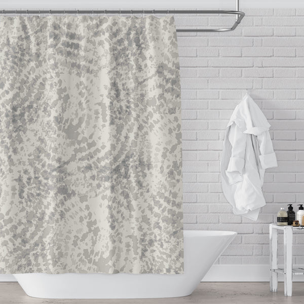 Cream Greige Boho Weave / Mandala Texture Shower Curtain