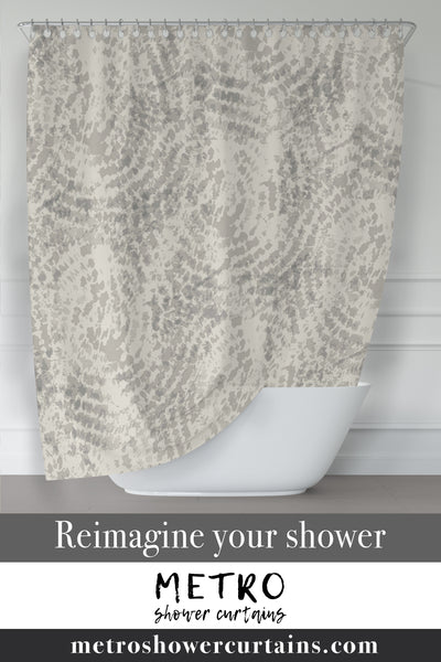 Cream Greige Boho Weave / Mandala Texture Shower Curtain