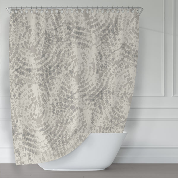 Cream Greige Boho Weave / Mandala Texture Shower Curtain