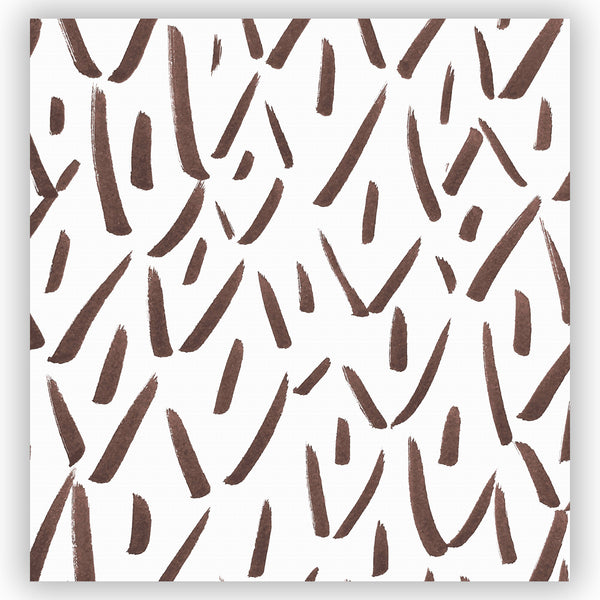 Brown on White Rustic Dragon Scales / Feather Motif / Abstract Pattern