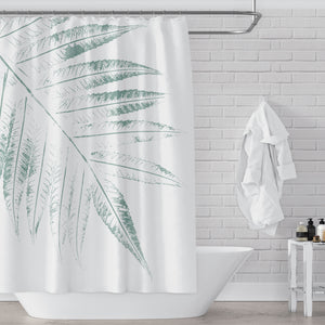 Giant Green Leaves - Botanical Print Spa Shower Curtain