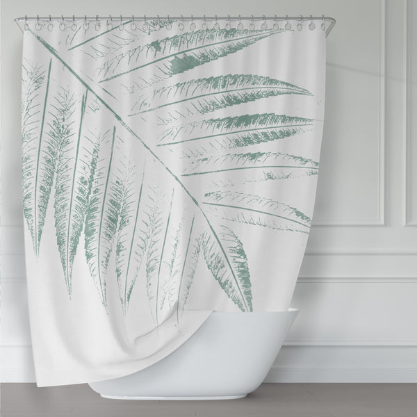 Giant Green Leaves - Botanical Print Spa Shower Curtain