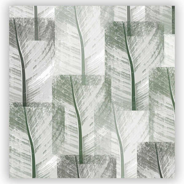 Tropical Banana Leaf Abstract Modern Green Quilt Pattern Shower Curtain
