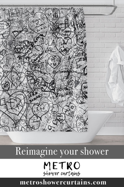 Lovers' Graffiti Fun Urban Design Shower Curtain