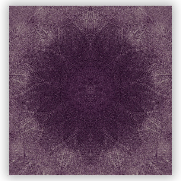 Purple Mandala Print Shower Curtain for Rustic Bathroom, Rich Dark Shade, Meditation Pattern