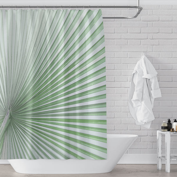 Light Green Palmetto / Tropical Palm Leaf Shower Curtain