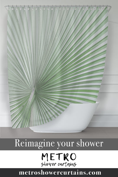 Light Green Palmetto / Tropical Palm Leaf Shower Curtain