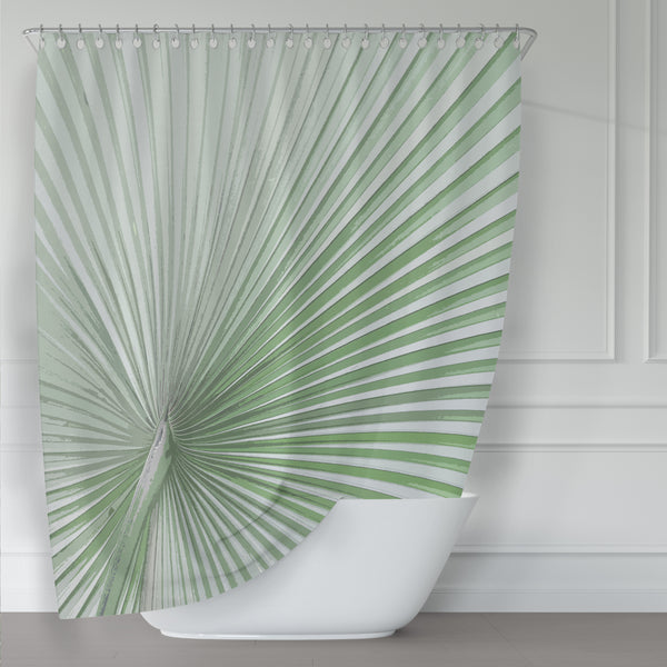 Light Green Palmetto / Tropical Palm Leaf Shower Curtain