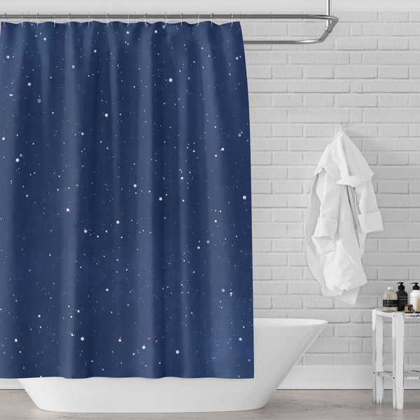 Midnight Sky with Stars Shower Curtain