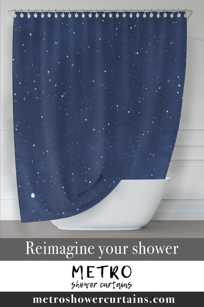 Midnight Sky with Stars Shower Curtain