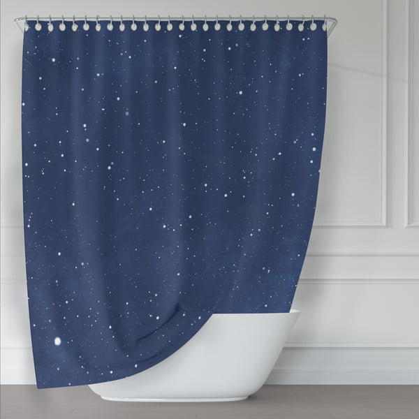 Midnight Sky with Stars Shower Curtain