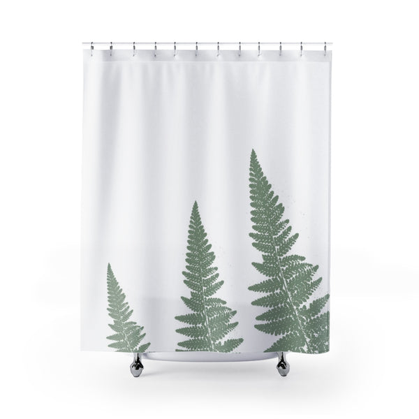 Green Woodland Ferns Spa Shower Curtain - Metro Shower Curtains