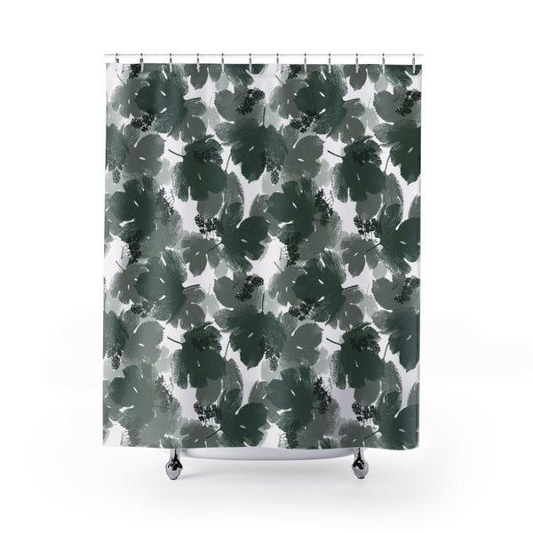 Hops Green Leaf Print Shower Curtain - Metro Shower Curtains