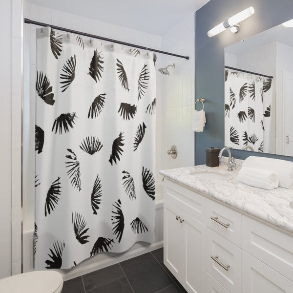 Winking Eyelash Brush Design Contemporary Art Bathroom Shower Curtain