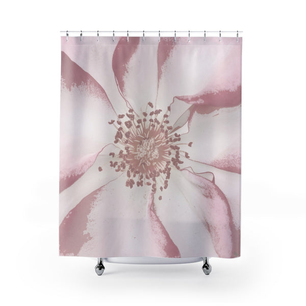 Giant Pink Antique Rose Art Print Shower Curtain - Metro Shower Curtains