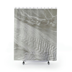 Neutral Gray Tan Tidal Beach Sand Shower Curtain