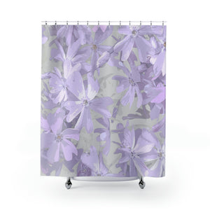 lavender flower shower curtain Light Purple & Gray Flower Art Print Shower Curtain – Metro Shower Curtains