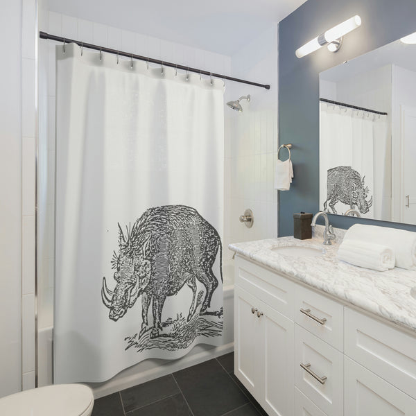 Wild Warthog Art Shower Curtain