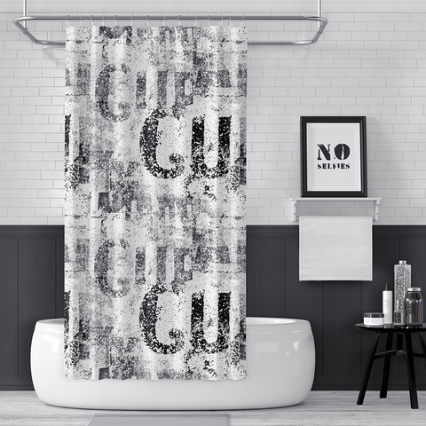 Shower curtain with on sale words