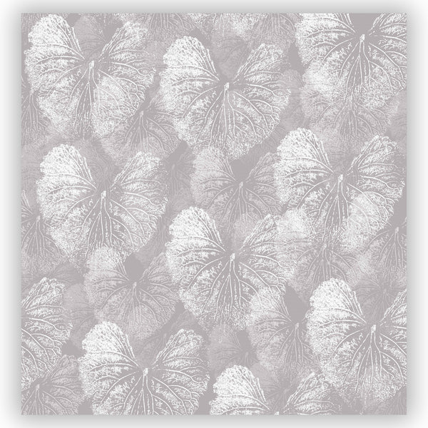 Beige and White Heart-Shaped Leaf Print Shower Curtain