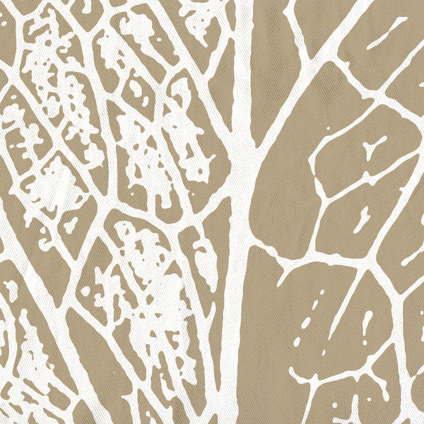 Neutral Tan / Beige & White Leaf Detail Shower Curtain - Metro Shower Curtains