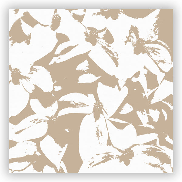 Kousa Dogwood Large-Format Contemporary Art Print in Monochromatic Beige Shower Curtain - Metro Shower Curtains